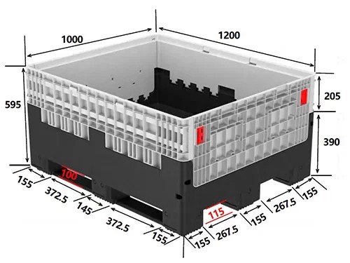 大塑膠折疊箱-KI