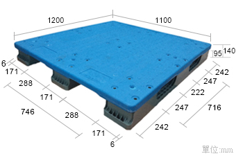 3.塑膠棧板K-CB-1112(1100*1200)