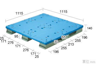 1.塑膠棧板K-DB-1111(1115*1115)