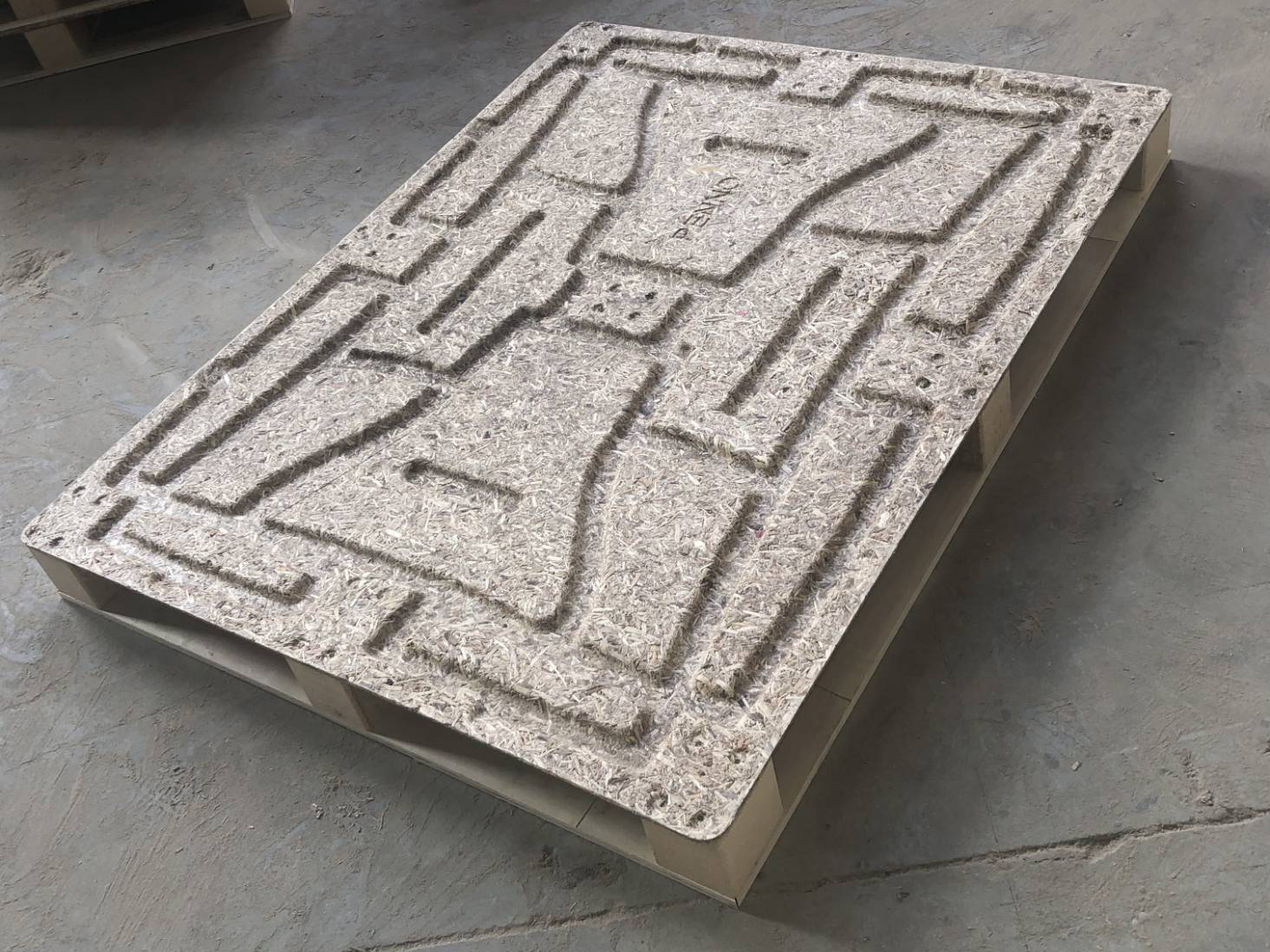 36. V-SA4-146114 平面板底部組合式綠色木屑環保棧板