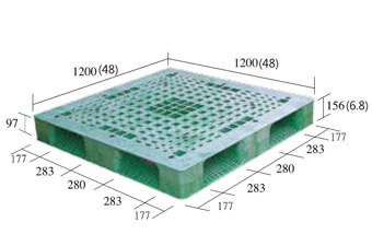 《型號:X》中古田字型塑膠棧板 (120*120*15)