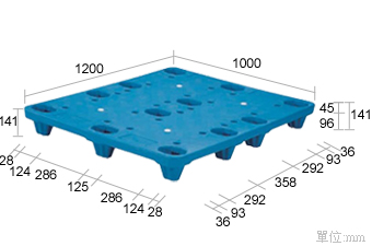 1.塑膠棧板K-XA-1012(1000*1200)