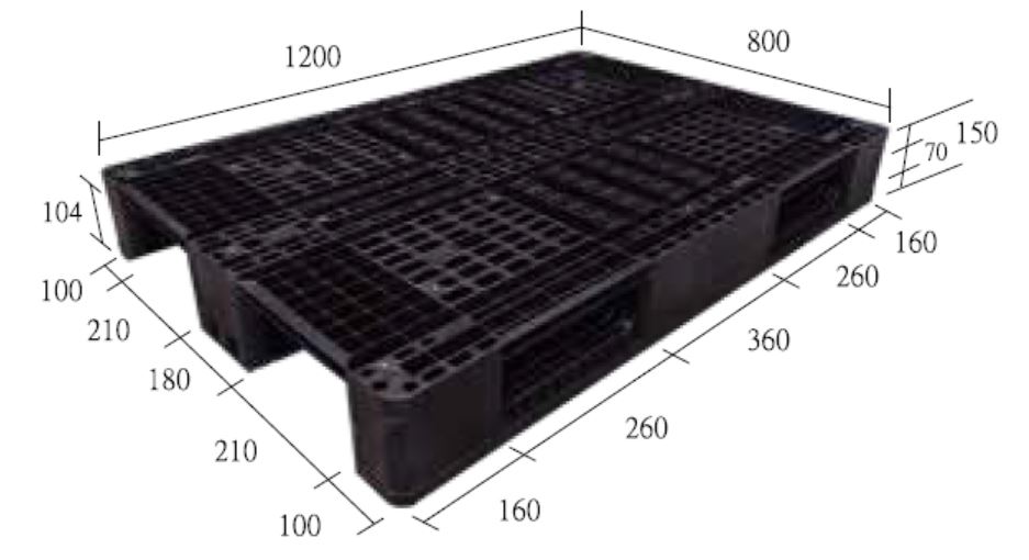 9.S-A4-1280-CG1單面型棧板