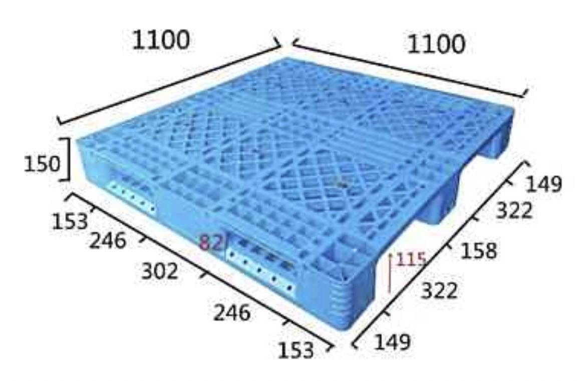 30.網格川字塑膠棧板KI-B-1111C+10S(1100*1100)
